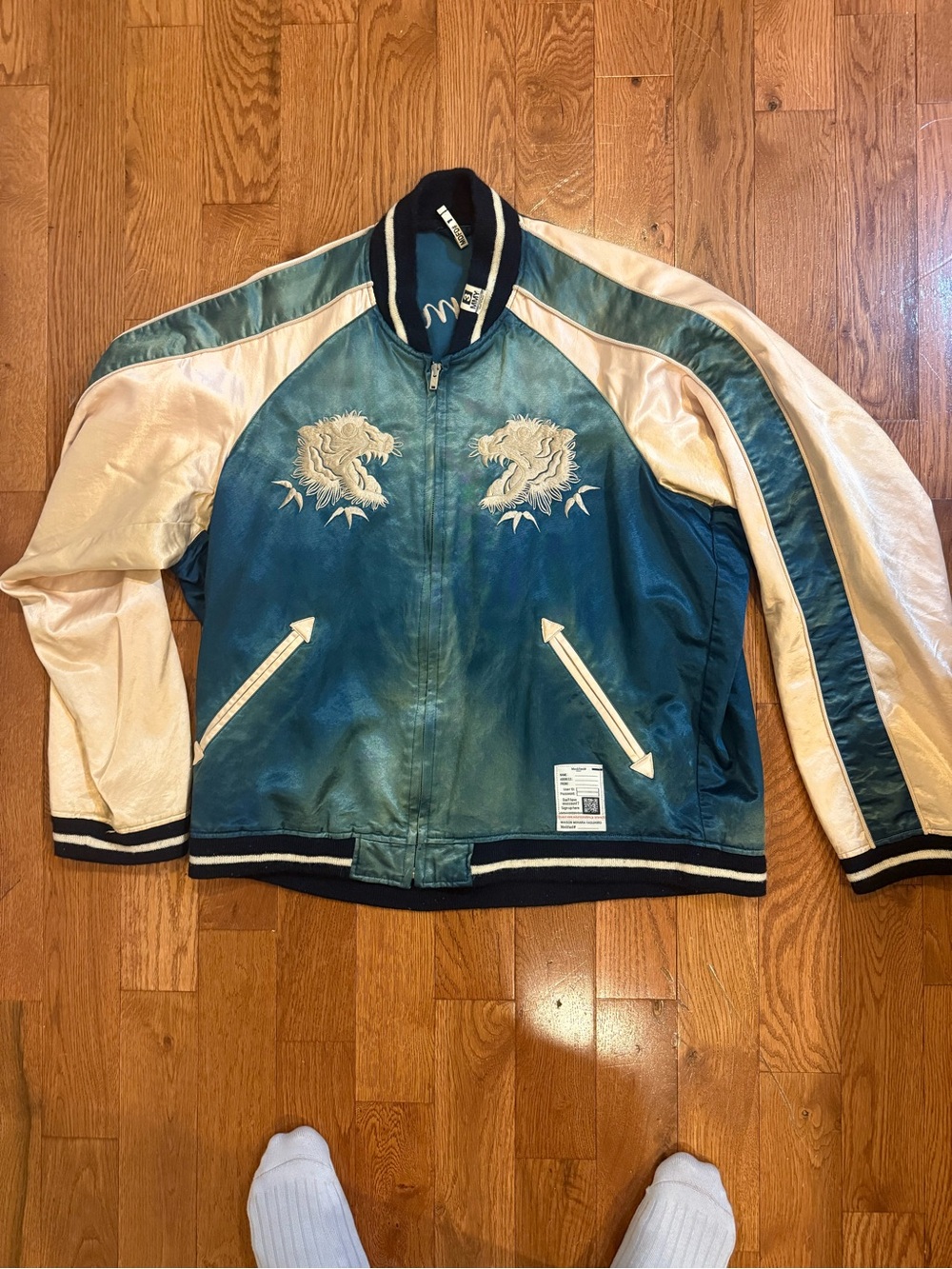 Maison Mihara Yasuhiro Sukajan Tiger Souvenir Jacket — Size 46